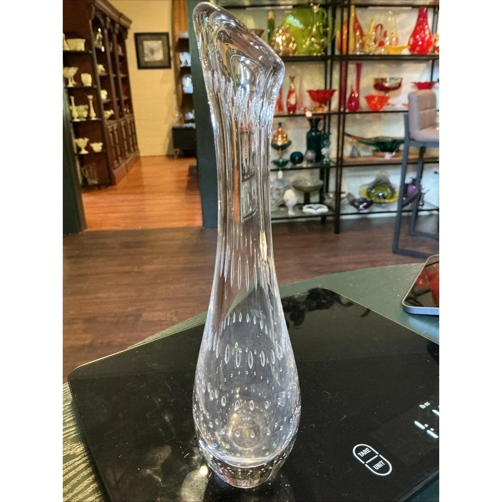 VTG Kosta‎ Boda Bud Vase Glass Controlled Bubble Vicke Lindstrand 13331 Signed